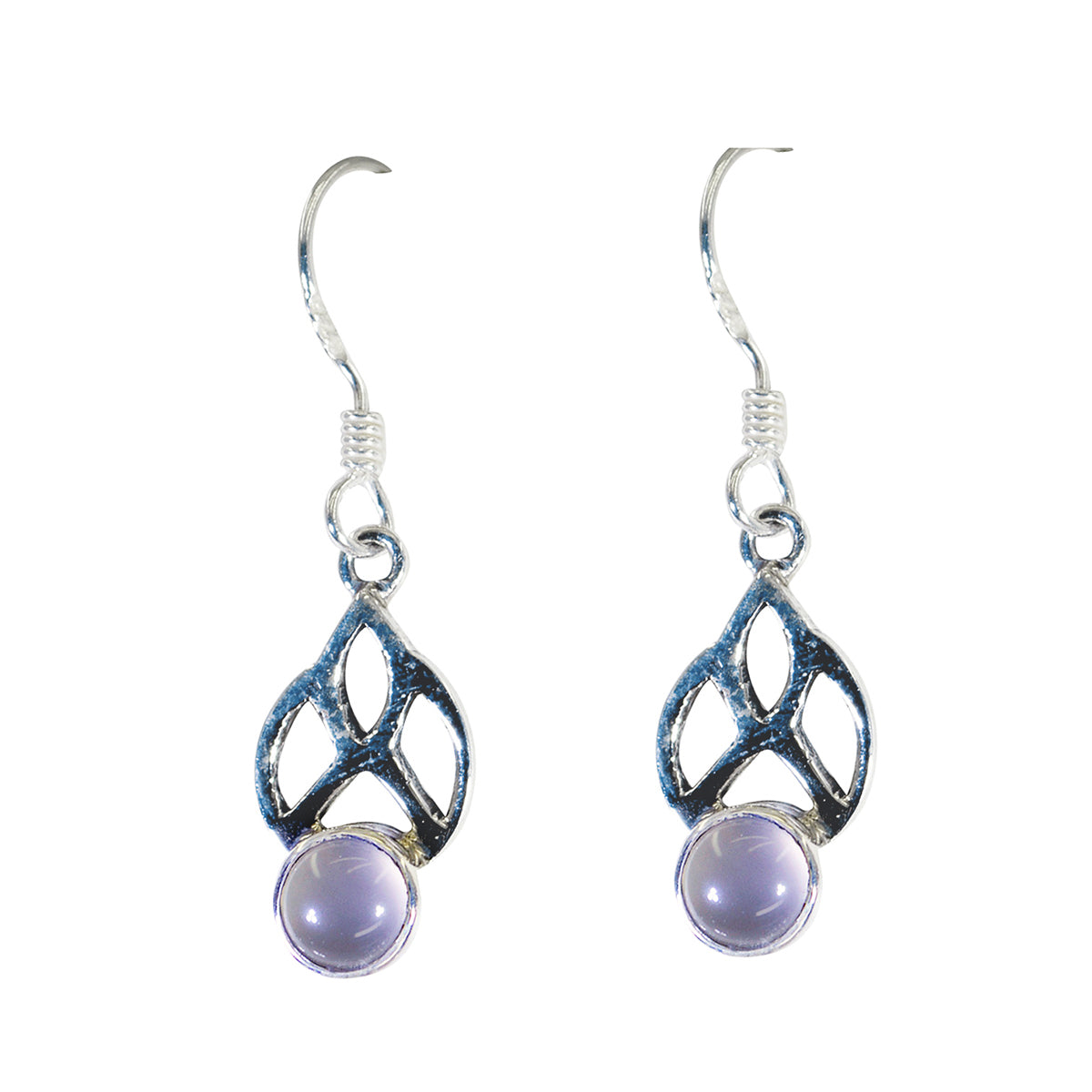 Rose-Quartz-Mexican-Layla-Solitaire-Dangle-Pink-92.5-Silver-Earring Image principale du produit