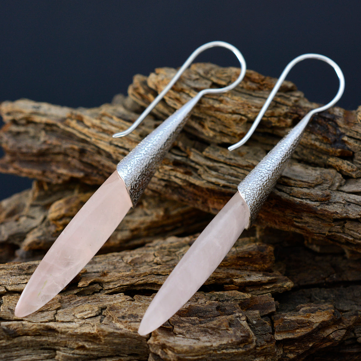 Rose-Quartz-Moroccan-Jiwoo-Solitaire-Dangle-Pink-Silver-Earring