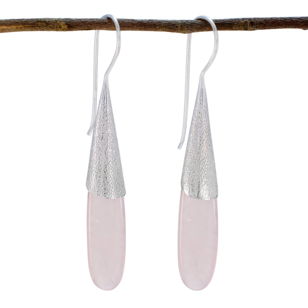 Rose-Quartz-Mexican-Sakura-Solitaire-Dangle-Pink-925-Sterling-Silver-Earring
