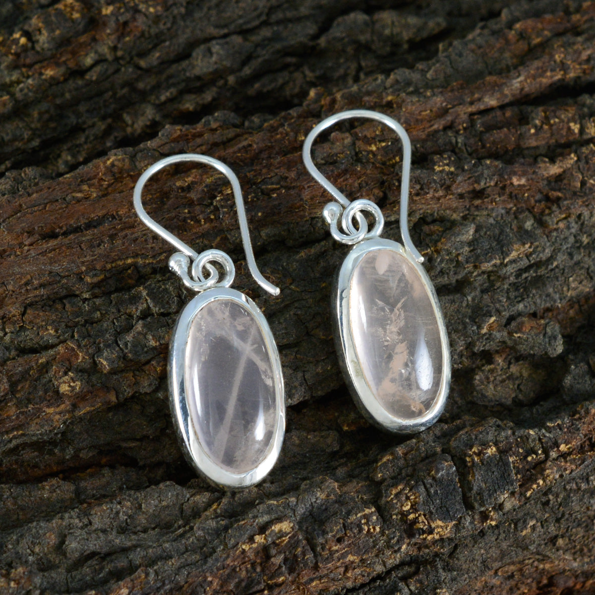 Rose-Quartz-Spanish-Leah-Solitaire-Dangle-Pink-925-Sterling-Silver-Earring