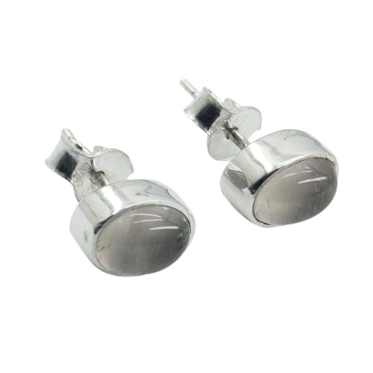 Rose-Quartz-Latin-American-Lili-Solitaire-Stud-Pink-925-Silver-Earring