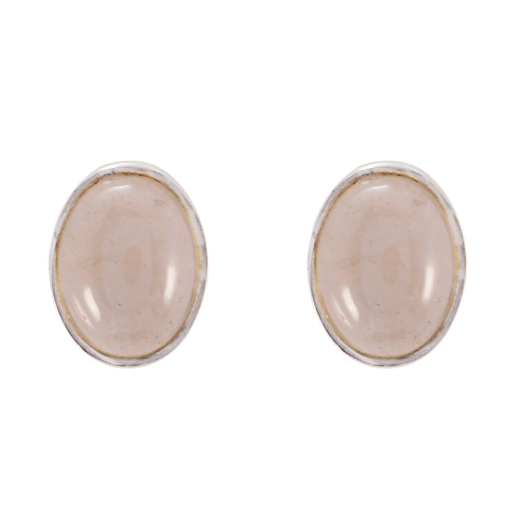 Rose-Quartz-French-Carolina-Solitaire-Stud-Pink-925-Silver-Earring