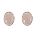 Rose-Quartz-French-Carolina-Solitaire-Stud-Pink-925-Silver-Earring
