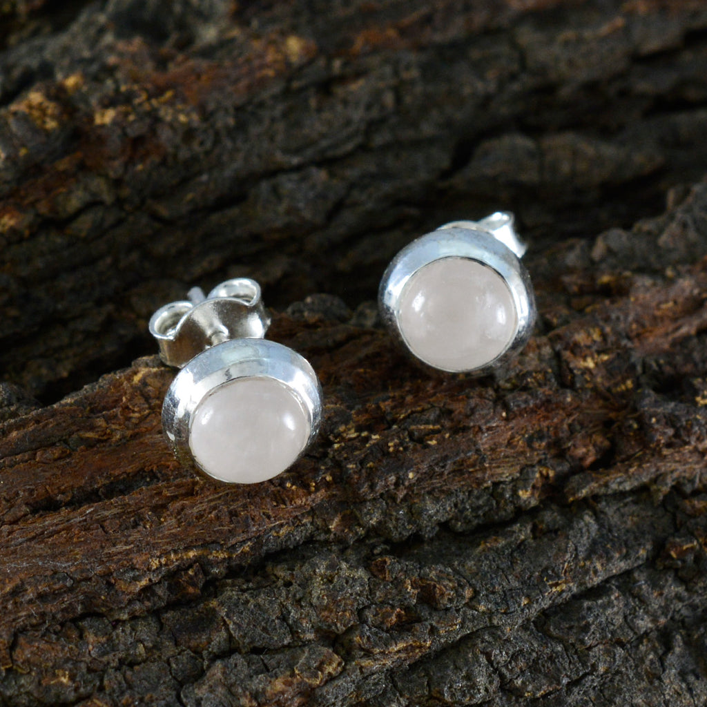 Rose-Quartz-German-Emily-Solitaire-Stud-Pink-925-Silver-Earring