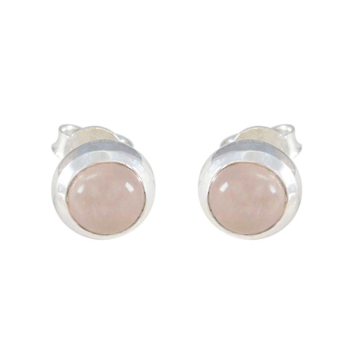 Rose-Quartz-German-Emily-Solitaire-Stud-Pink-925-Silver-Earring Immagine principale del prodotto