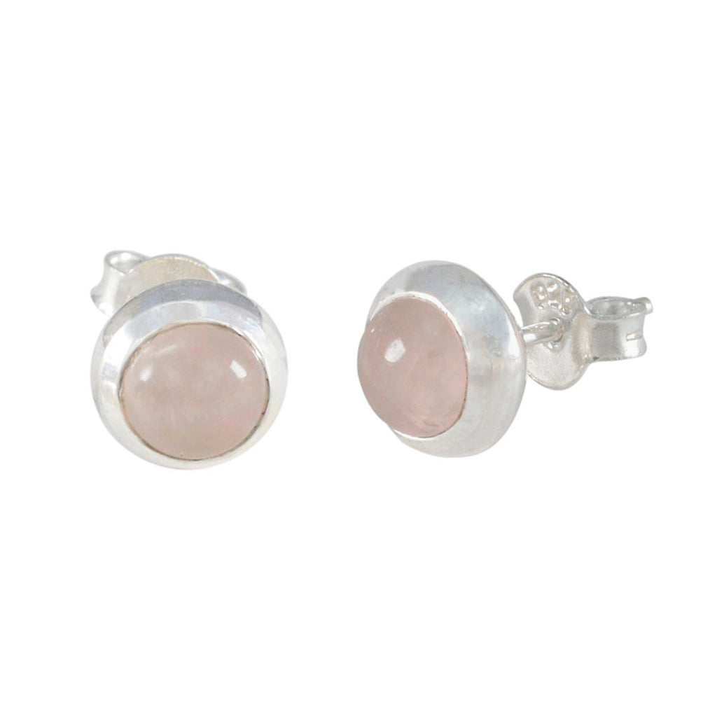 Rose-Quartz-German-Emily-Solitaire-Stud-Pink-925-Silver-Earring