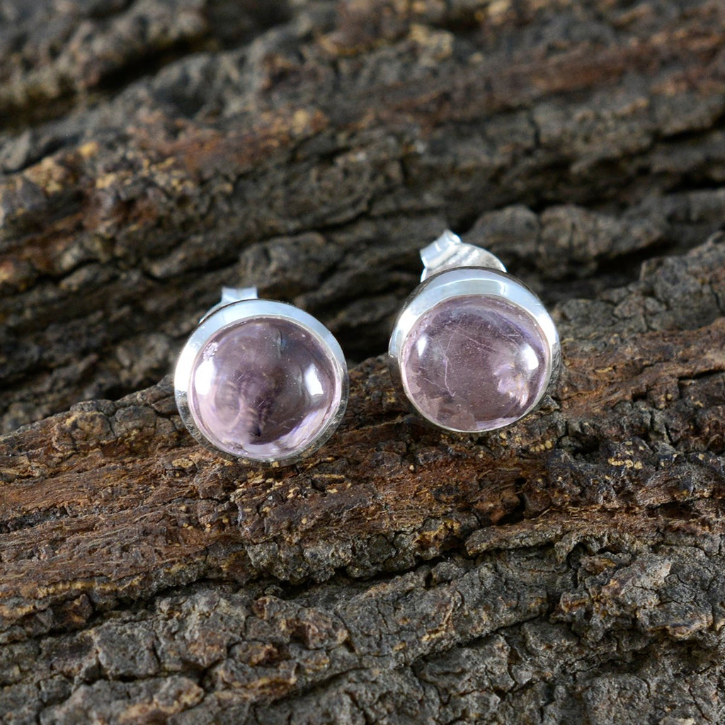 Rose-Quartz-American-Riley-Solitaire-Stud-Pink-Silver-Earring