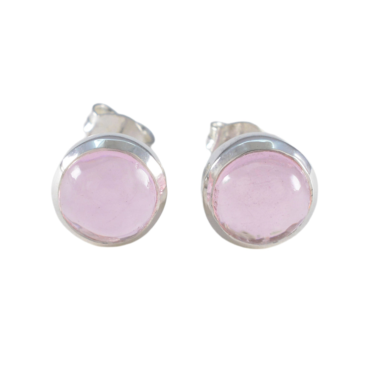 Rose-Quartz-American-Riley-Solitaire-Stud-Pink-Silver-Earring Hoofdafbeelding