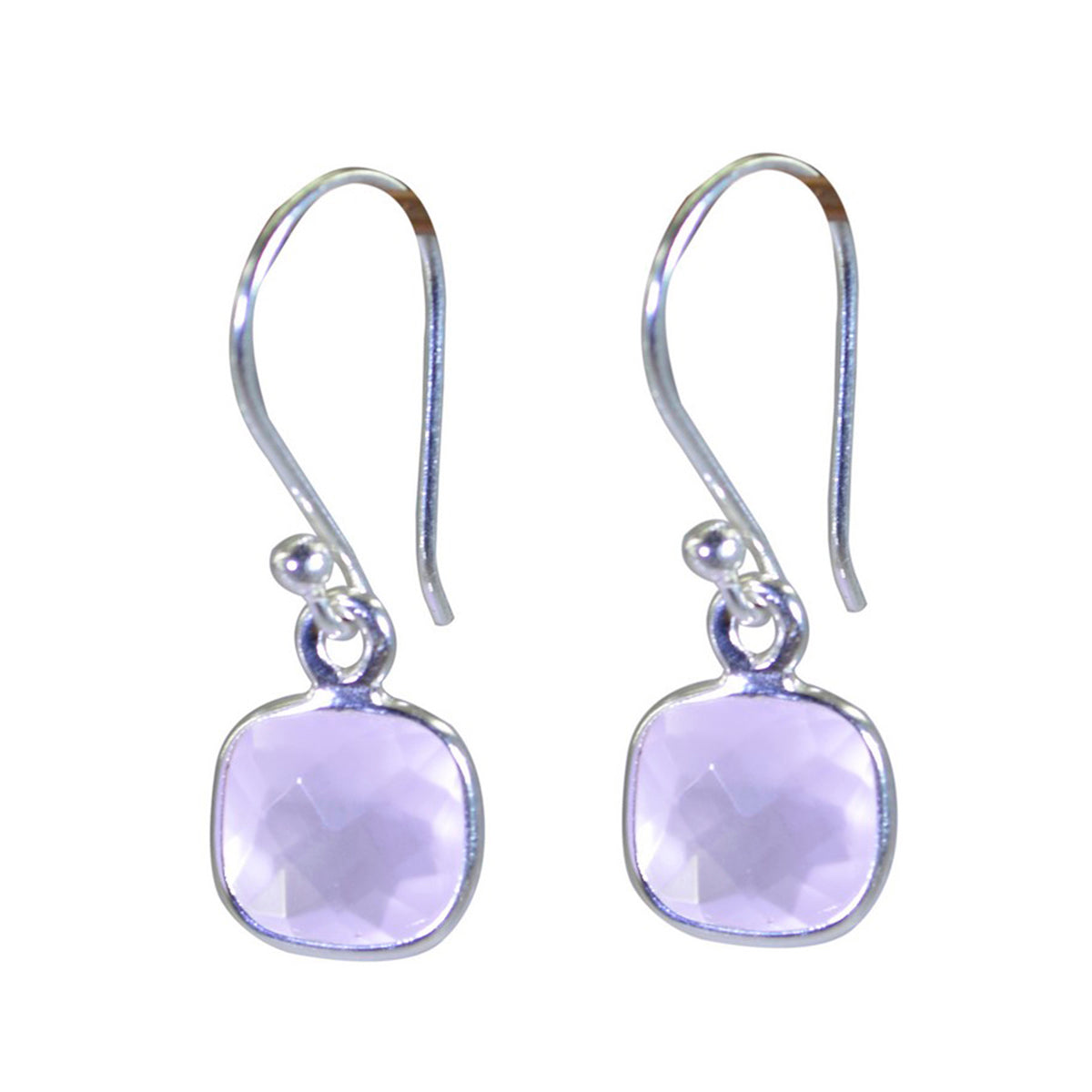 Rose-Quartz-French-Lily-multiple-Dangle-Pink-92.5-Silver-Earring Image principale du produit