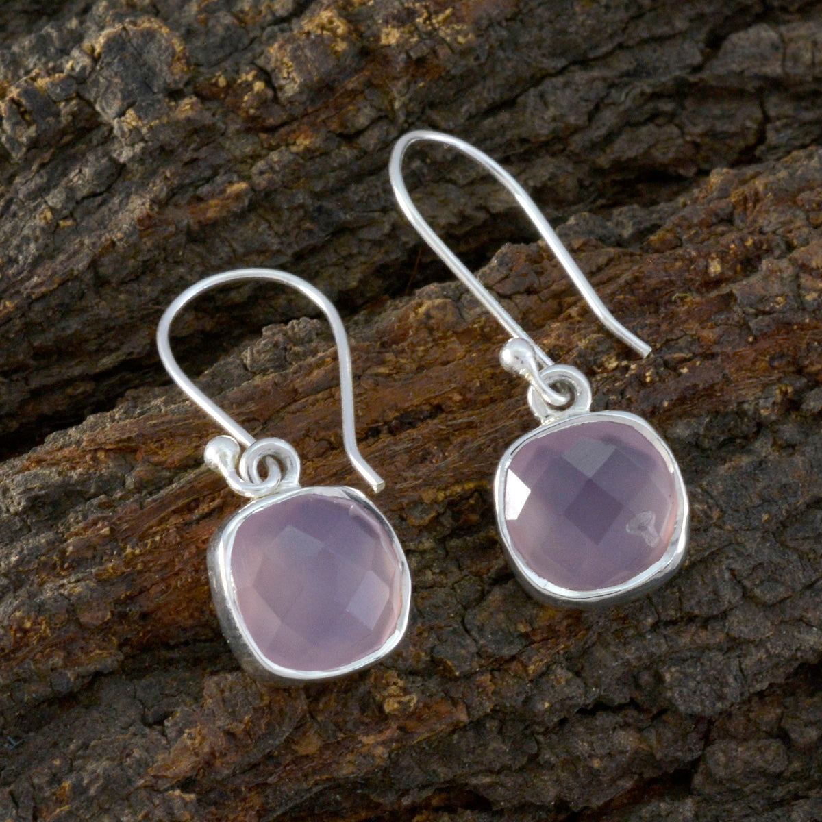 Rose-Quartz-African-Lucy-multiple-Dangle-Pink-925-Sterling-Silver-Earring