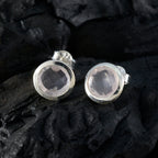 Rose-Quartz-Spanish-Agustina-Solitaire-Stud-Pink-925-Silver-Earring