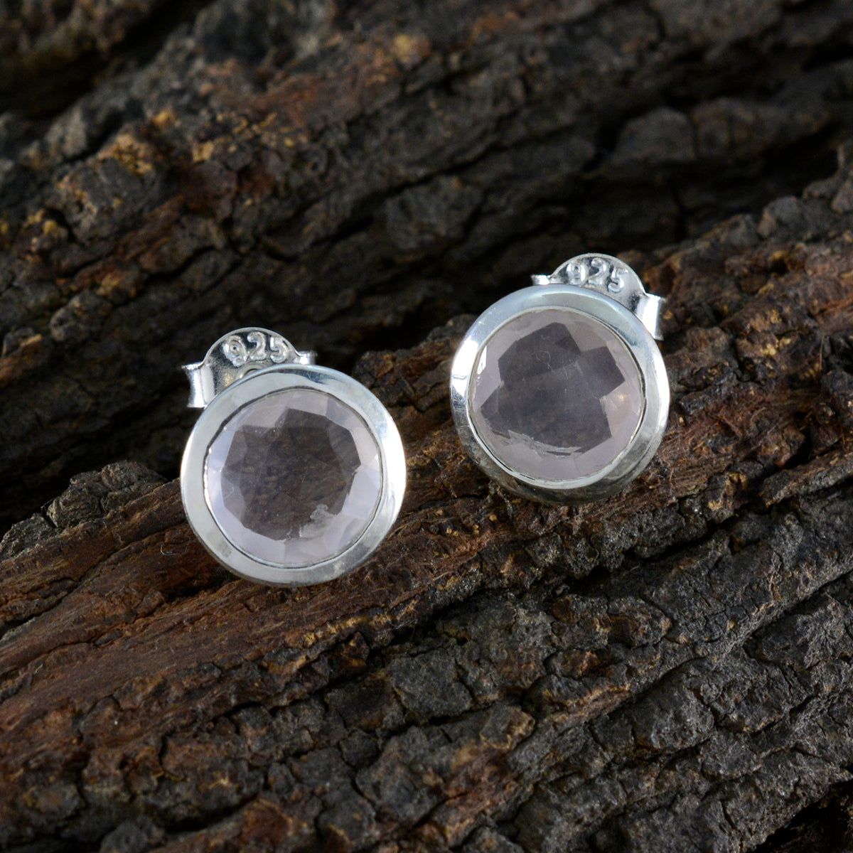 Rose-Quartz-Spanish-Agustina-Solitaire-Stud-Pink-925-Silver-Earring