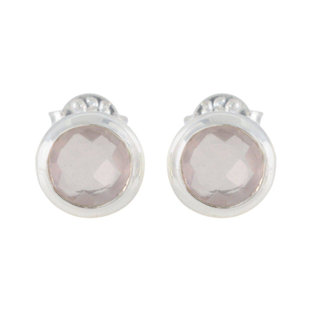 Rose-Quartz-Spanish-Agustina-Solitaire-Stud-Pink-925-Silver-Earring