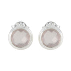 Rose-Quartz-Spanish-Agustina-Solitaire-Stud-Pink-925-Silver-Earring