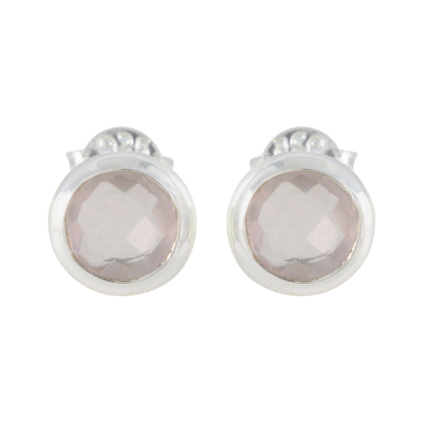 Rose-Quartz-Spanish-Agustina-Solitaire-Stud-Pink-925-Silver-Earring
