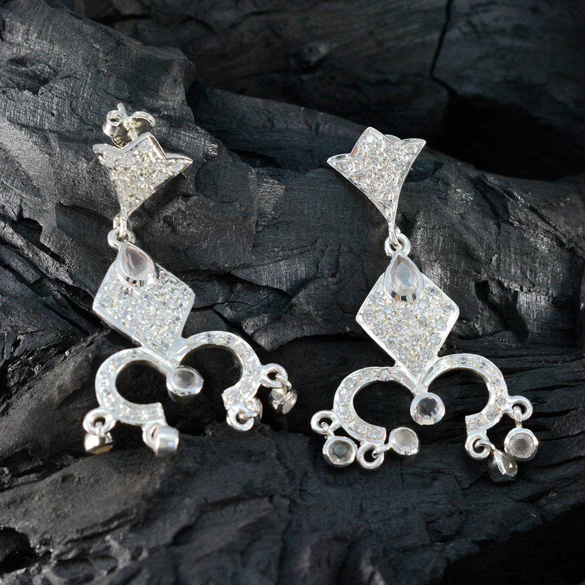 Rosenkvarts Indisk Zara Flera Örhängen i Rosa 925 Sterling Silver Sekundär produktbild