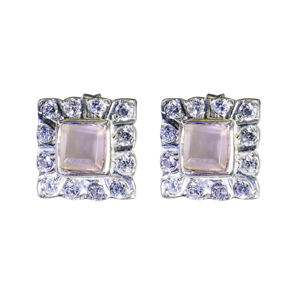 Rose-Quartz-Russian-Luna-multiple-Stud-Pink-Silver-Earring