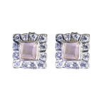 Rose-Quartz-Russian-Luna-multiple-Stud-Pink-Silver-Earring