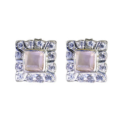 Rose-Quartz-Russian-Luna-multiple-Stud-Pink-Silver-Earring