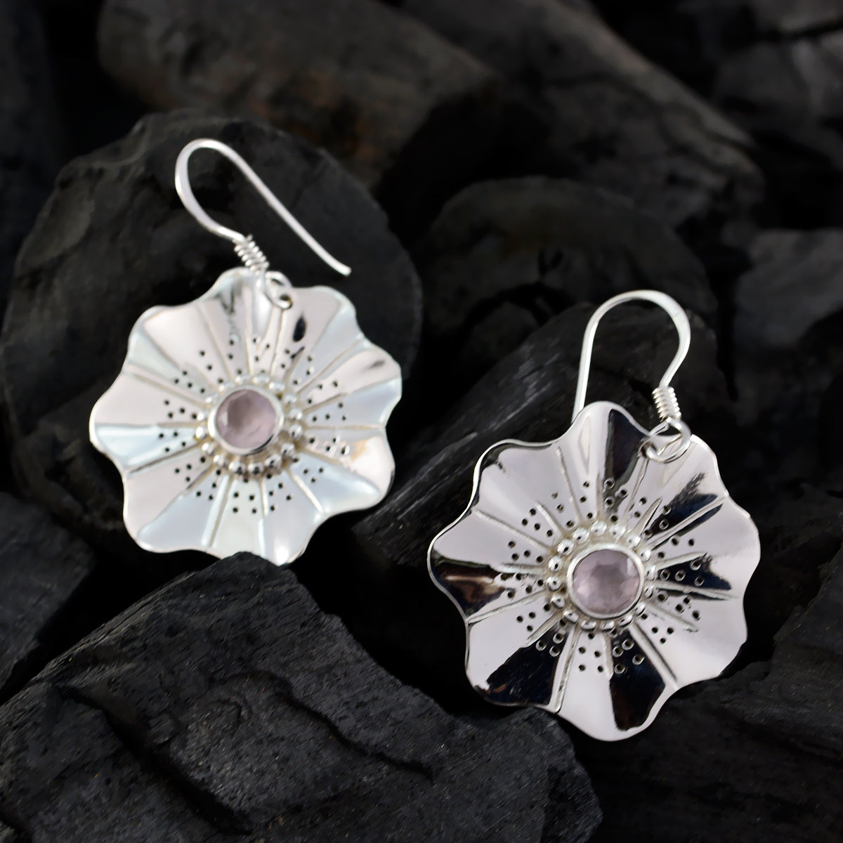 Rose-Quartz-Russian-Amelia-Solitaire-Dangle-Pink-Silver-Earring