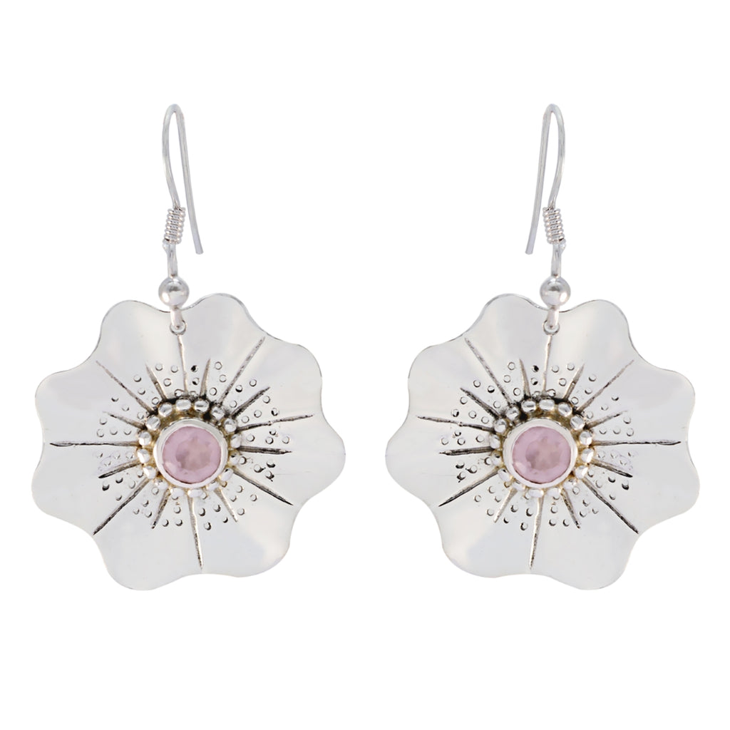 Rose-Quartz-Russian-Amelia-Solitaire-Dangle-Pink-Silver-Earring