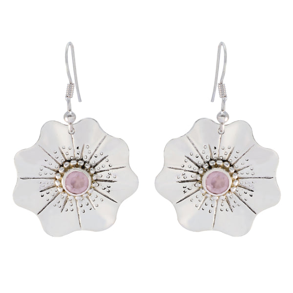 Rose-Quartz-Russian-Amelia-Solitaire-Dangle-Pink-Silver-Earring