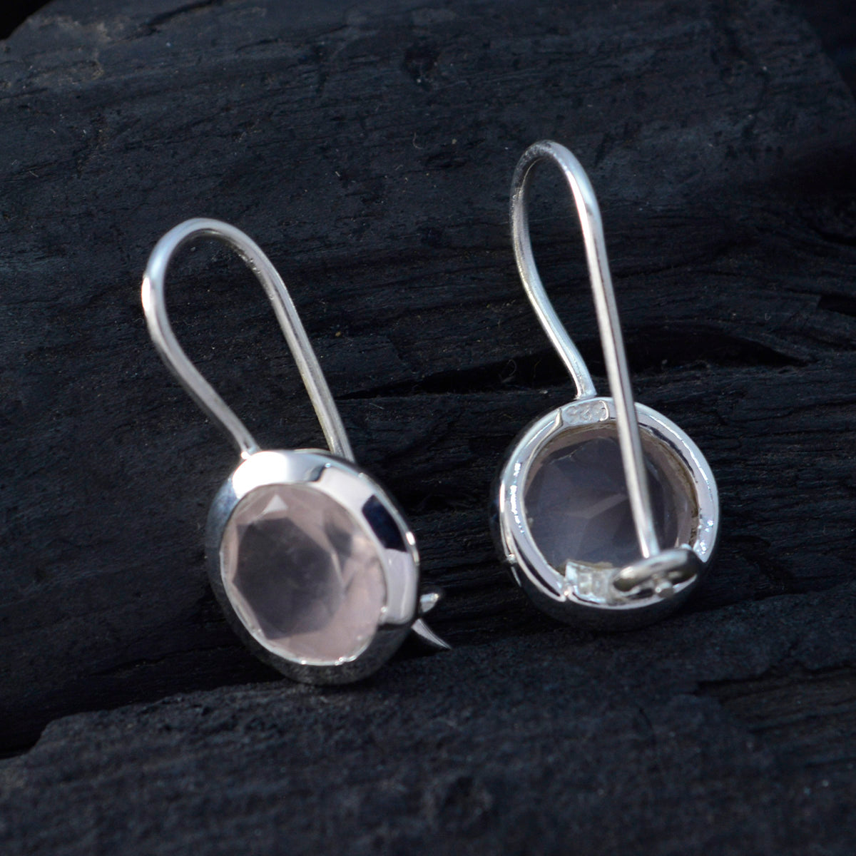 Rose-Quartz-Australian-Camilla-Solitaire-Dangle-Pink-925-Sterling-Silver-Earring
