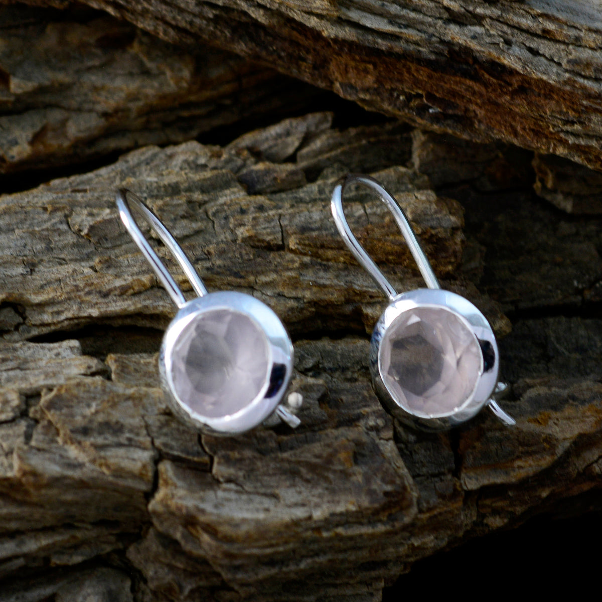 Rose-Quartz-Australian-Camilla-Solitaire-Dangle-Pink-925-Sterling-Silver-Earring