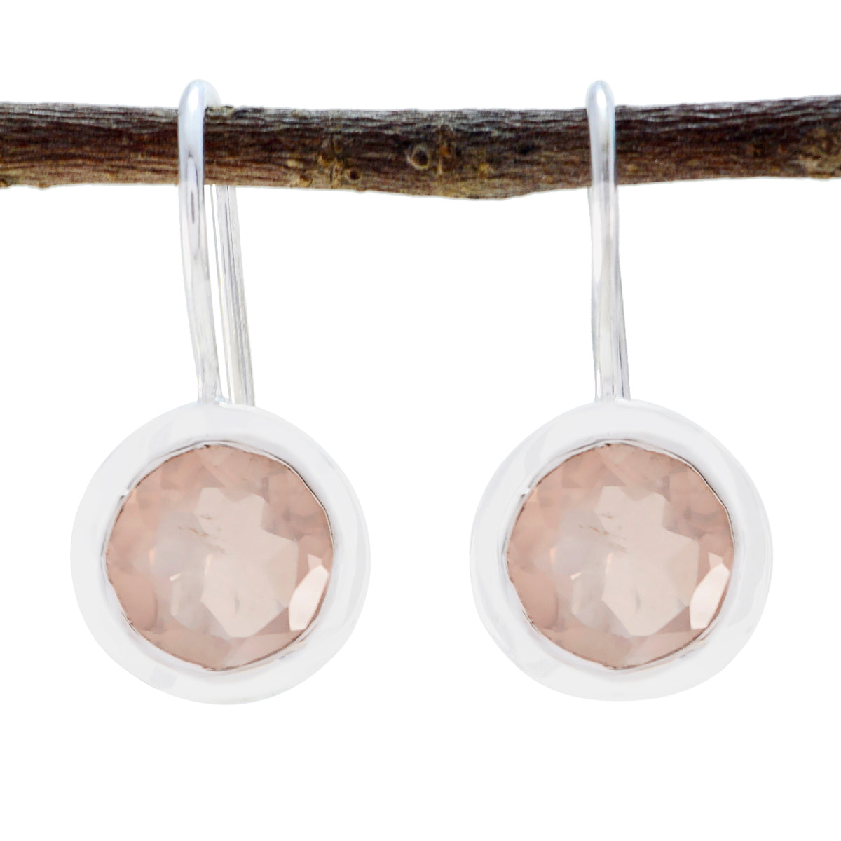 Rose-Quartz-Australian-Camilla-Solitaire-Dangle-Pink-925-Sterling-Silver-Earring