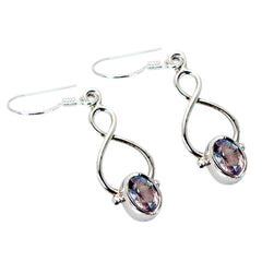 Rose-Quartz-American-Maya-Solitaire-Dangle-Pink-Sterling-Silver-Earring