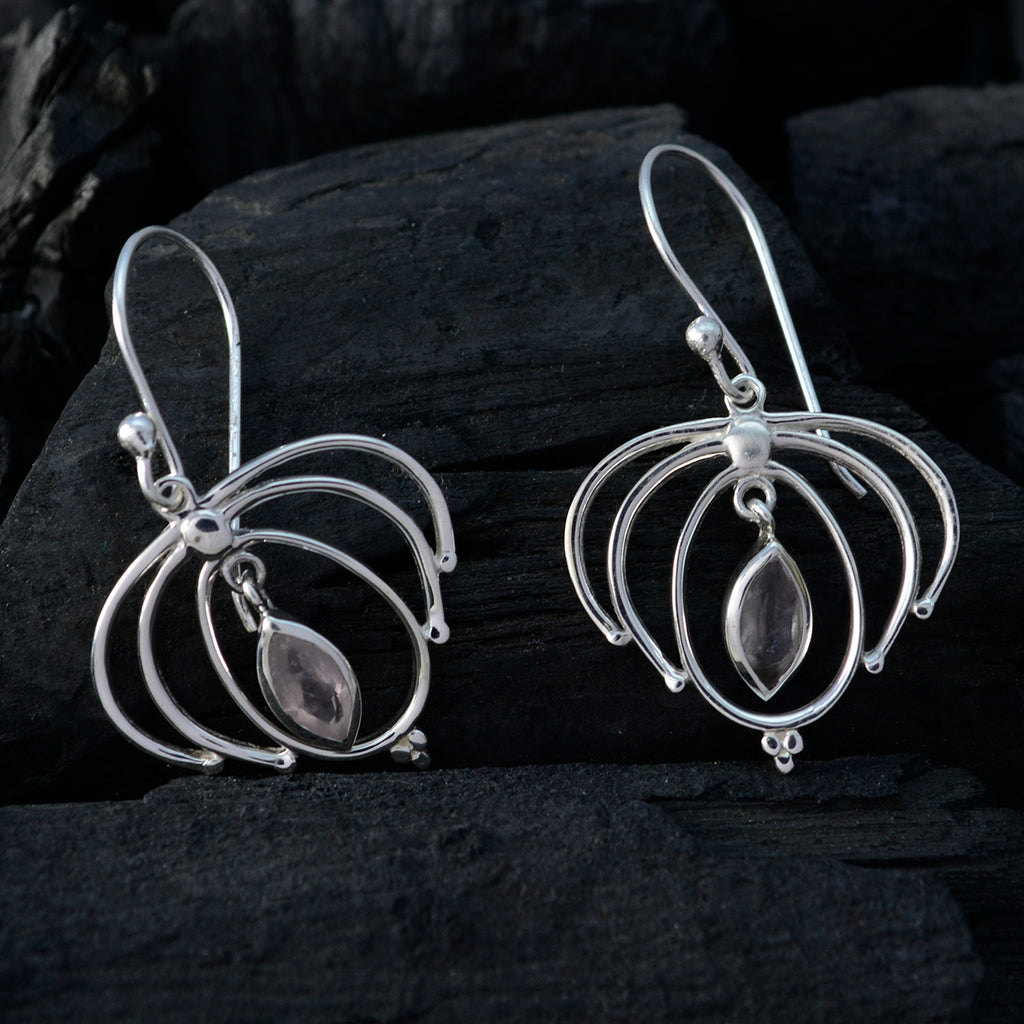 Rose-Quartz-Korean-Mia-Solitaire-Dangle-Pink-Sterling-Silver-Earring