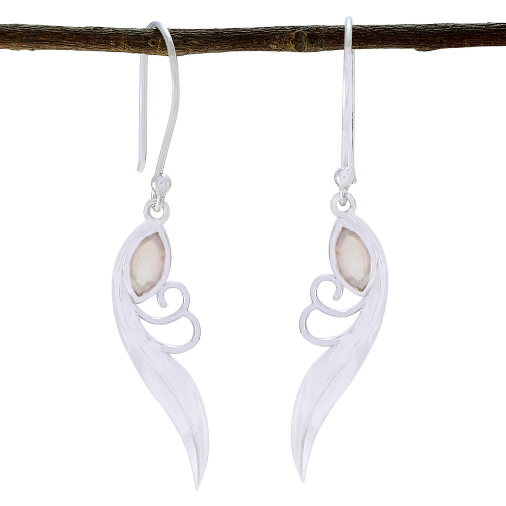 Rose-Quartz-Italian-Nella-Solitaire-Dangle-Pink-925-Silver-Earring