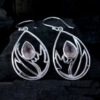 Rose-Quartz-Middle-Eastern-Nora-Solitaire-Dangle-Pink-92.5-Silver-Earring