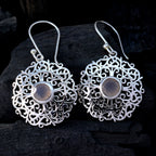 Rose-Quartz-French-Natalie-Solitaire-Dangle-Pink-925-Sterling-Silver-Earring