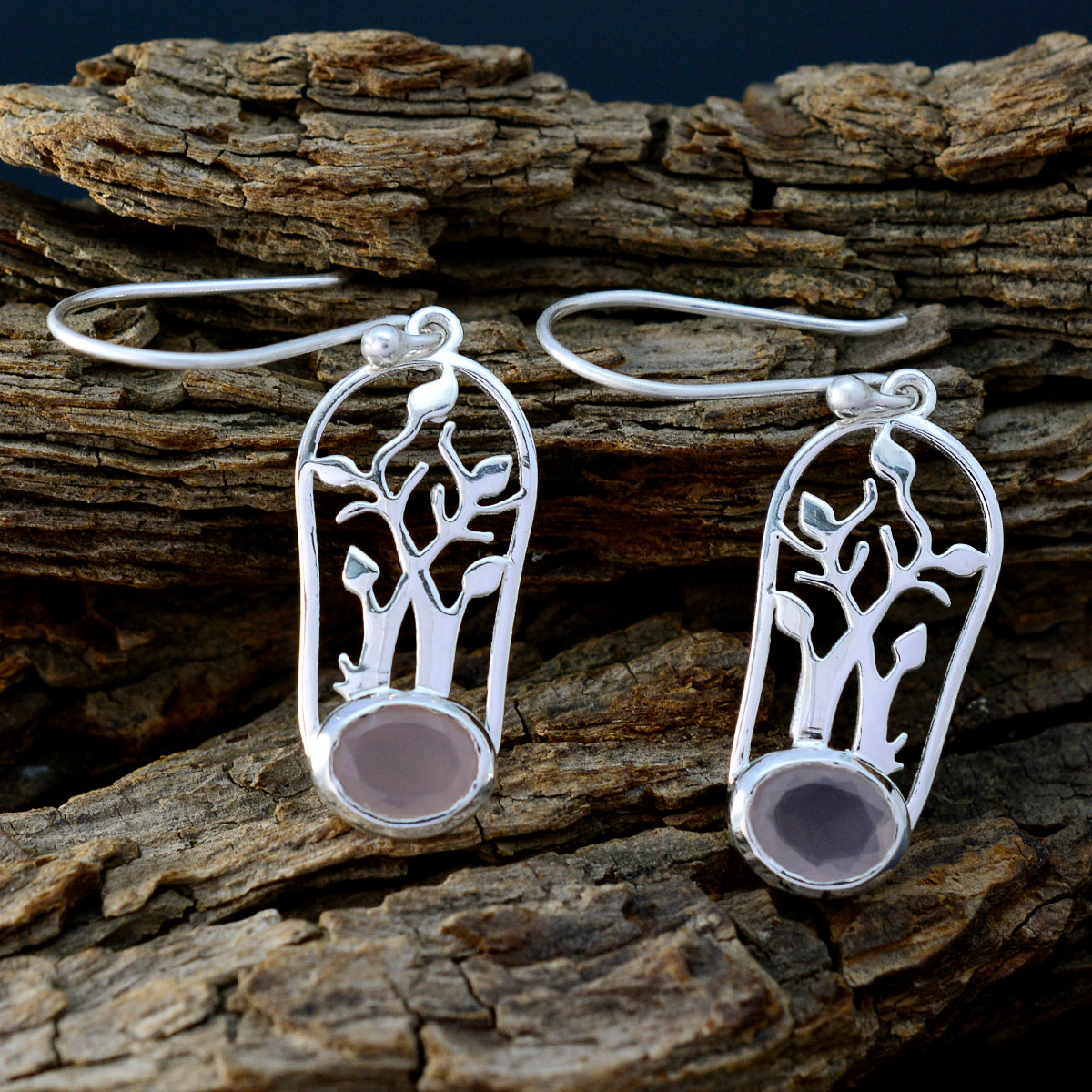 Rozenkwarts Mexicaanse Sofia Solitaire Dangle Roze Sterling Zilveren Oorbel Secundaire afbeelding