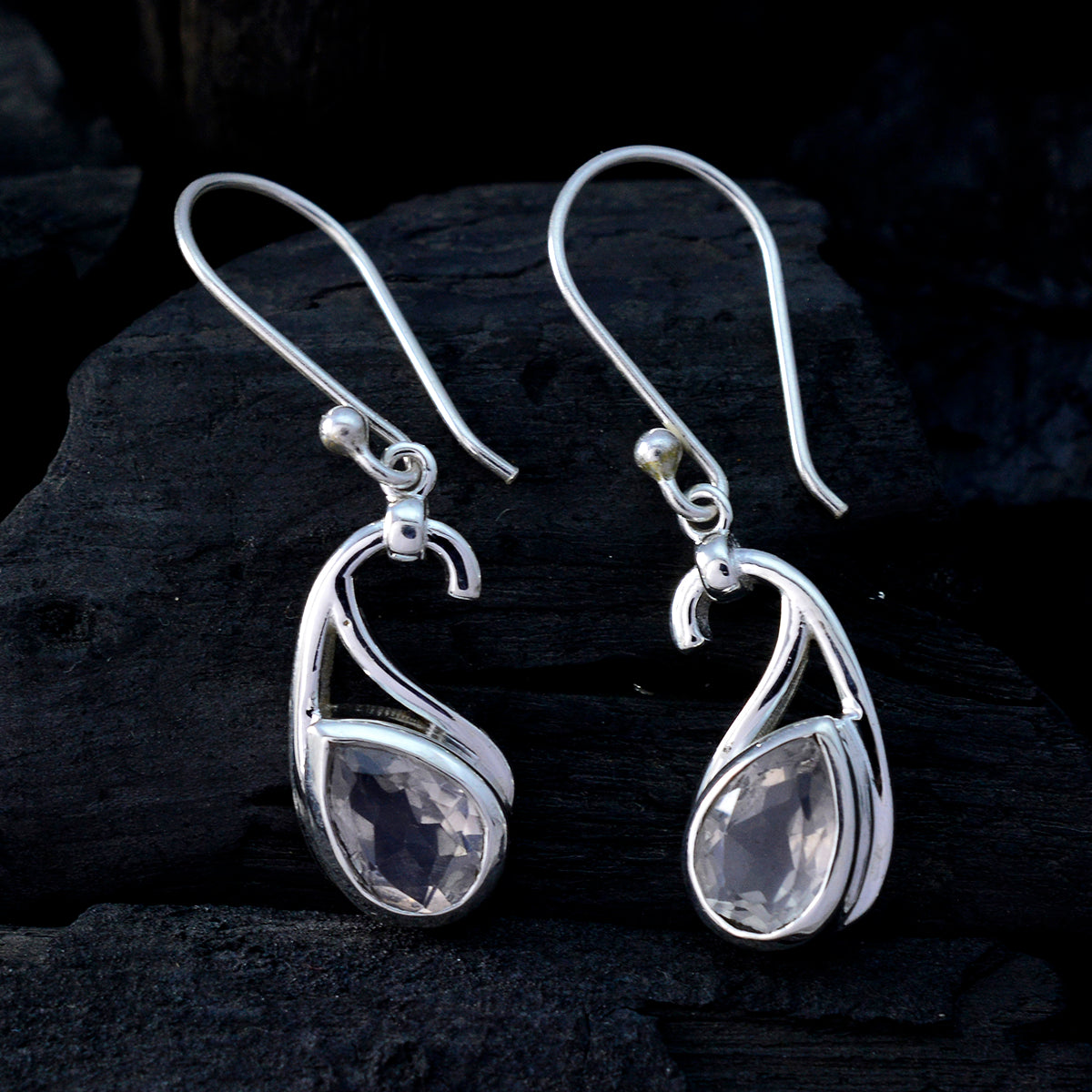 Rose-Quartz-Australian-Olivia-Solitaire-Dangle-Pink-92.5-Silver-Earring