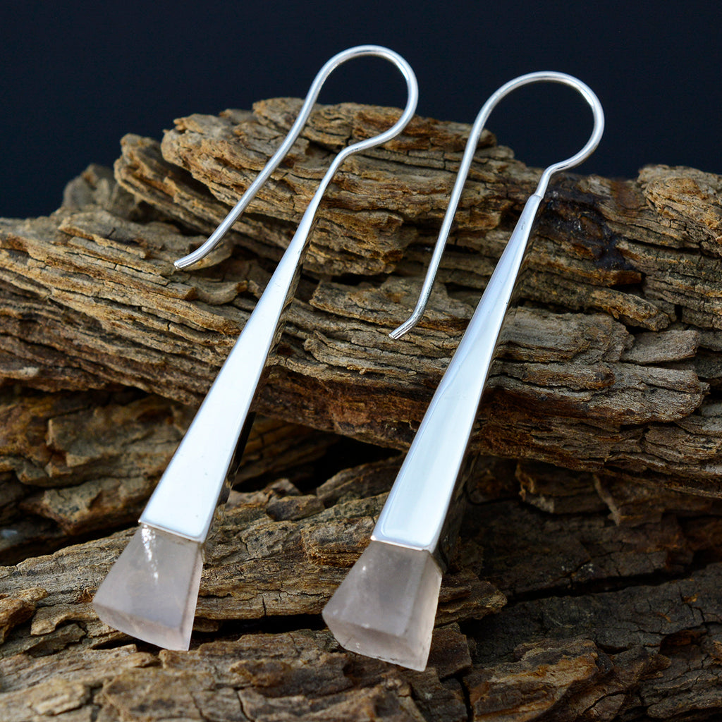 Rose-Quartz-Turkish-Chen-Solitaire-Dangle-Pink-Sterling-Silver-Earring