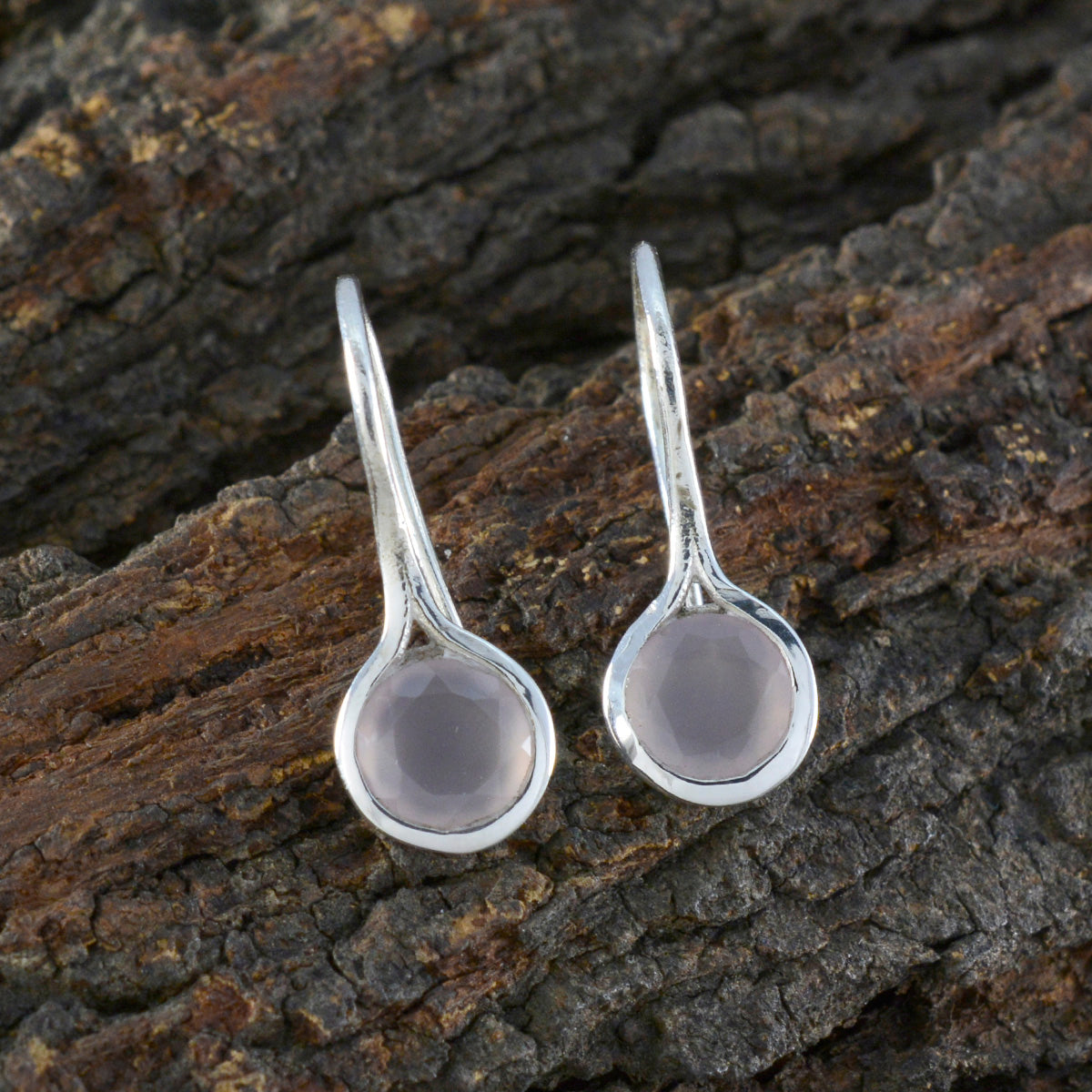 Rose-Quartz-Spanish-Katharina-Solitaire-Dangle-Pink-925-Sterling-Silver-Earring