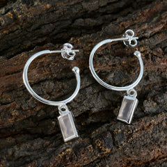 Rosenquarz-Lateinamerika-Victoria-Solitär-Ohrhänger-Pink-925-Sterling-Silber