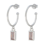 Rose-Quartz-Latin-American-Victoria-Solitaire-Dangle-Pink-925-Sterling-Silver-Earring