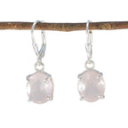 Rose-Quartz-French-Riley-Solitaire-Dangle-Pink-Silver-Earring