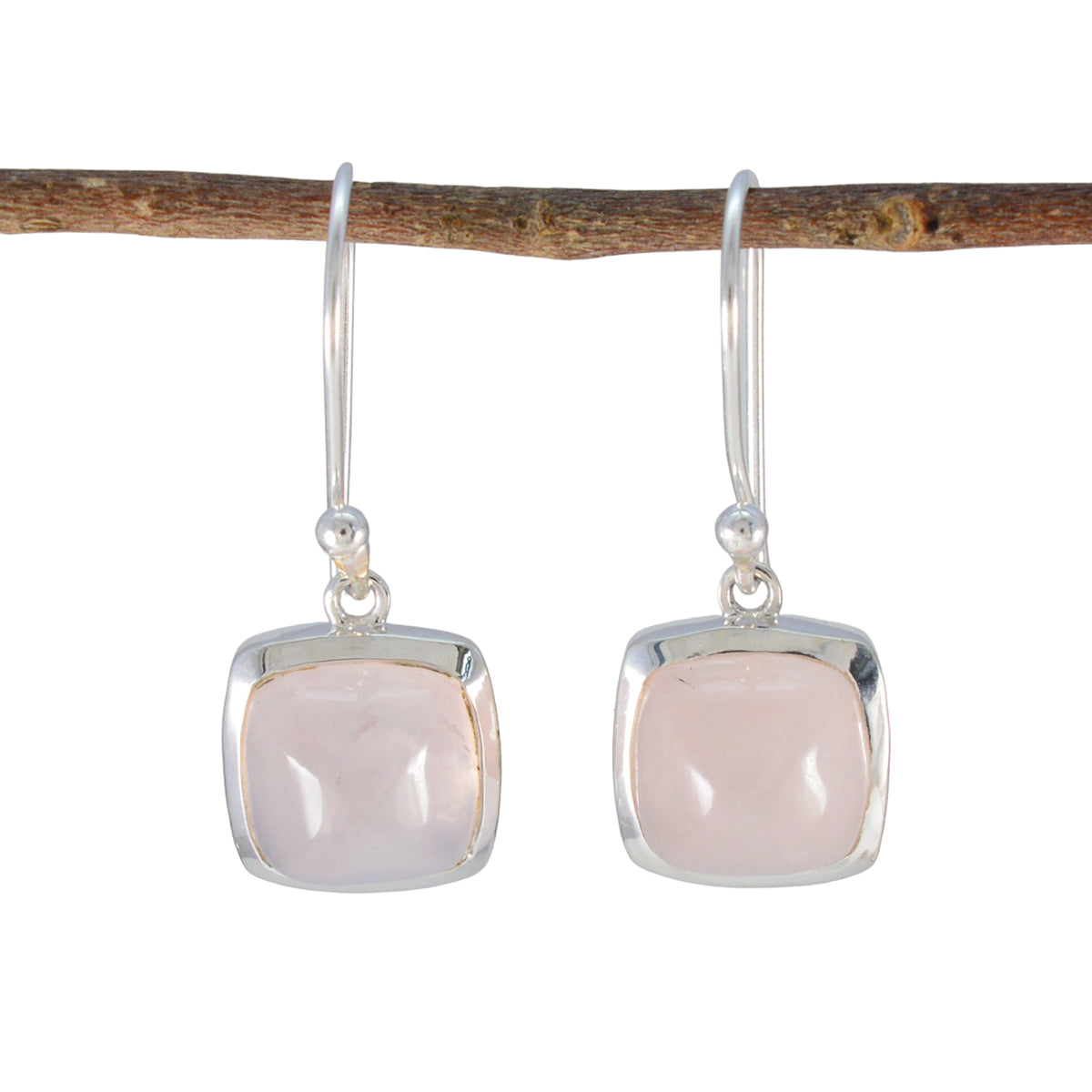 Rose-Quartz-Turkish-Li-Lee-Solitaire-Dangle-Pink-92.5-Silver-Earring メイン画像
