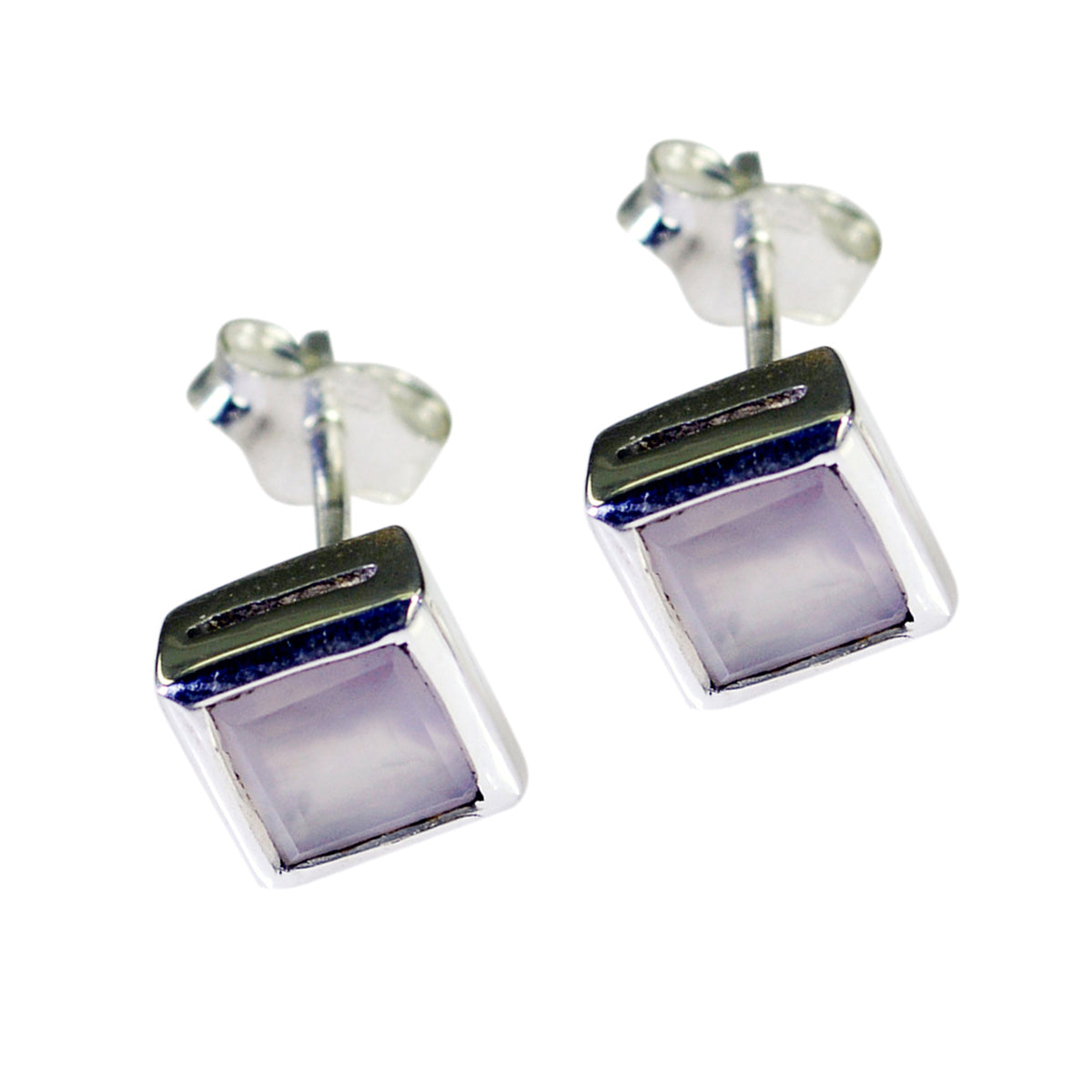 Orecchino solitario Sarah in quarzo rosa tedesco in argento sterling 925 rosa Immagine secondaria del prodotto