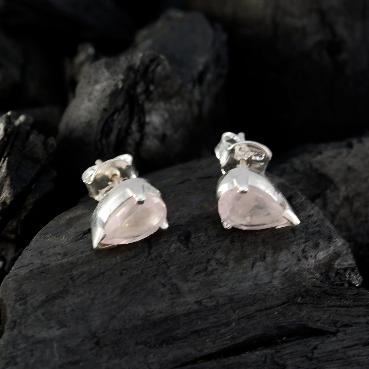 Rose-Quartz-Russian-Scarlett-Solitaire-Stud-Pink-925-Sterling-Silver-Earring