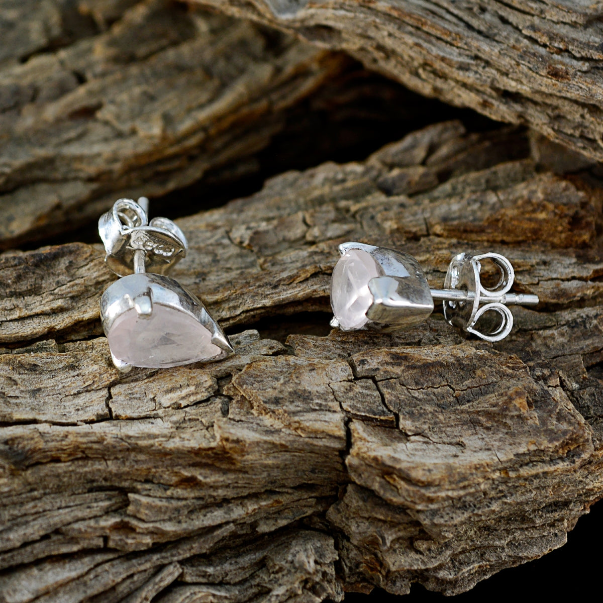 Rose-Quartz-Russian-Scarlett-Solitaire-Stud-Pink-925-Sterling-Silver-Earring