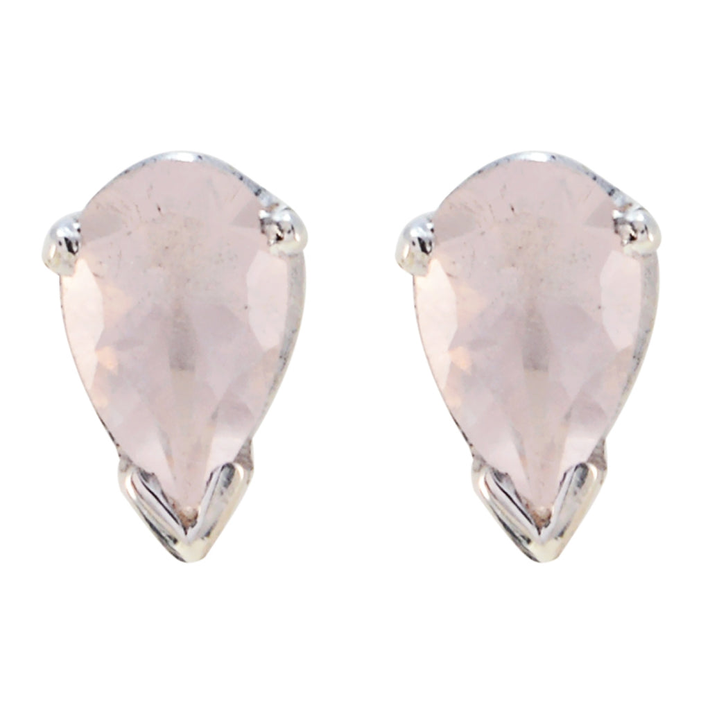 Rose-Quartz-Russian-Scarlett-Solitaire-Stud-Pink-925-Sterling-Silver-Earring