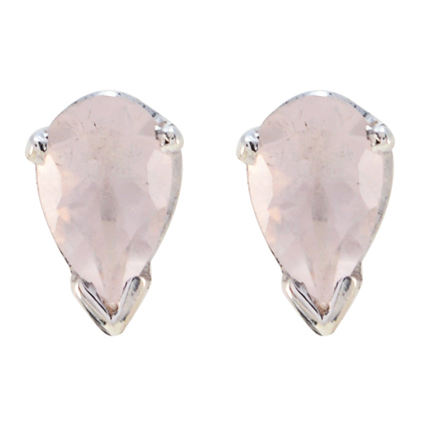 Rose-Quartz-Russian-Scarlett-Solitaire-Stud-Pink-925-Sterling-Silver-Earring