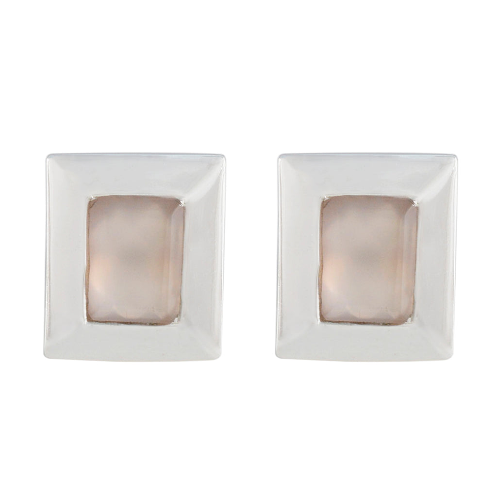 Rose-Quartz-Latin-American-Lorena-Solitaire-Stud-Pink-925-Silver-Earring