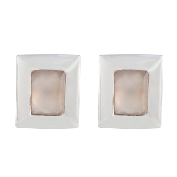 Rose-Quartz-Latin-American-Lorena-Solitaire-Stud-Pink-925-Silver-Earring