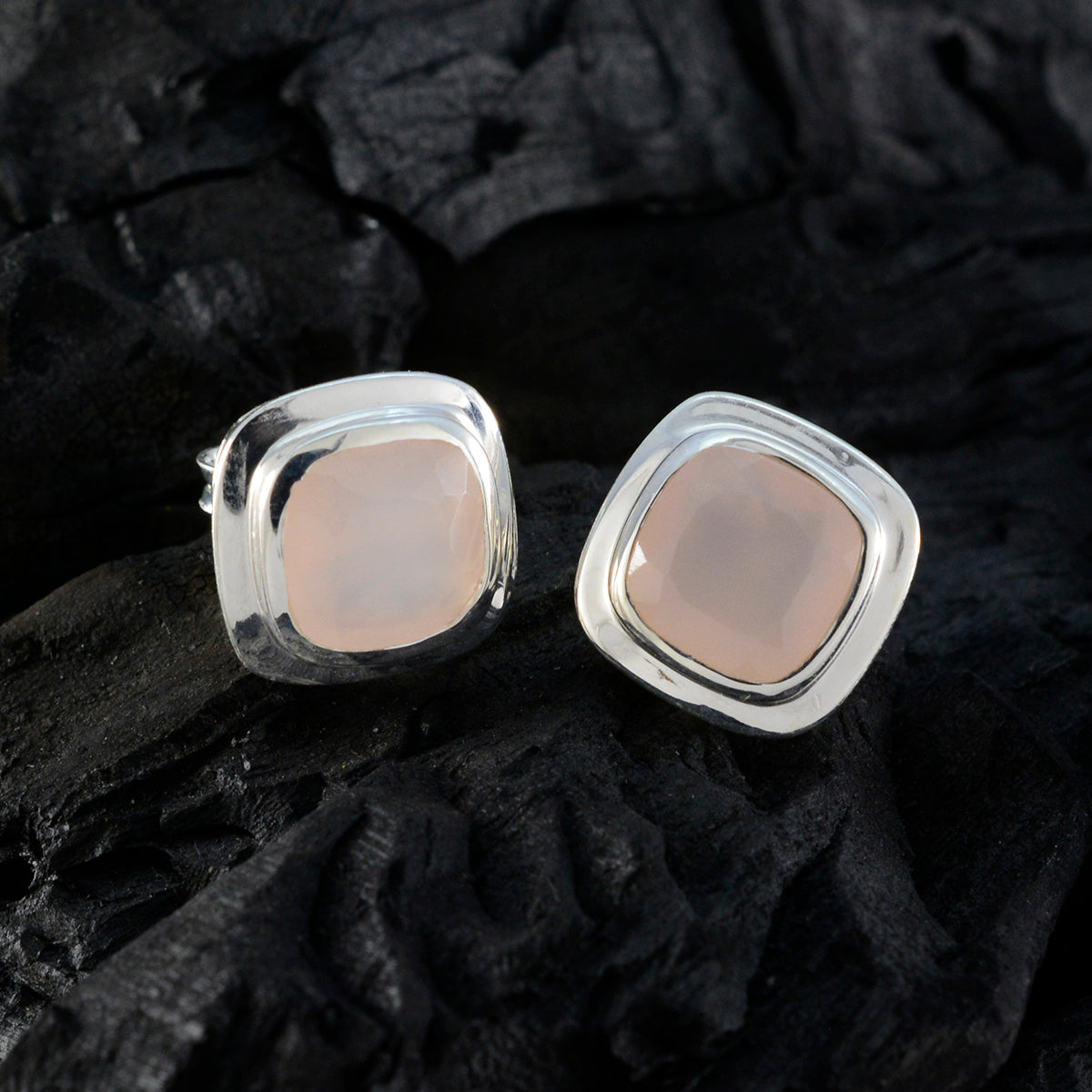 Rose-Quartz-American-Sophia-Solitaire-Stud-Pink-925-Sterling-Silver-Earring